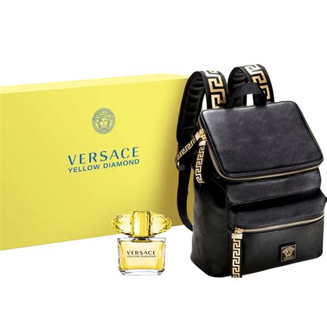 versace woman set|women versace perfume with backpack.